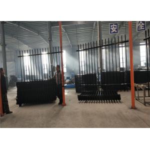 Pressed Picket Crimped Spear Top Garrison Fence Panels Stain Black Powder Coated