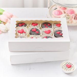 Windowed Rectangle Bakery Box Transparent Display Packaging for Macarons