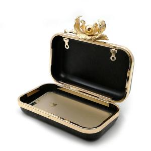 Unique Flower Nob Light Gold Box Clutch Frame Iron Frame