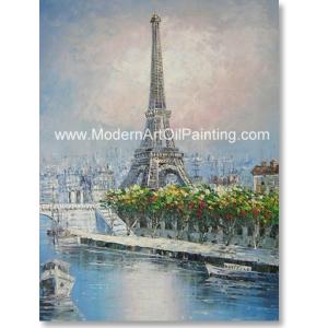 China Hand Painted Paris Oil Painting Eiffel Tower ECO Solvent on sale