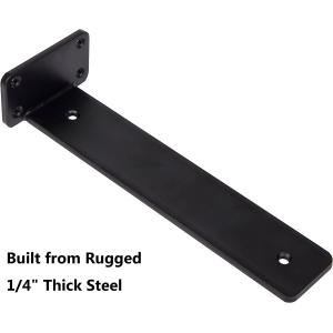 Floating L Shelf Brackets 1/4" Thick Heavy Duty Powder Coated Steel Bracket