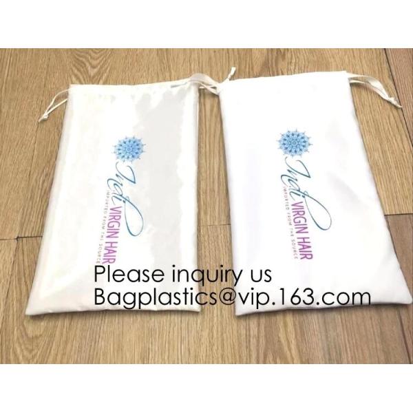 Satin Cosmetic Bag With Printing,Silver Satin Hair Collection Bag,Drawstring bag For Hair Packaging Dust Bag For Shoe