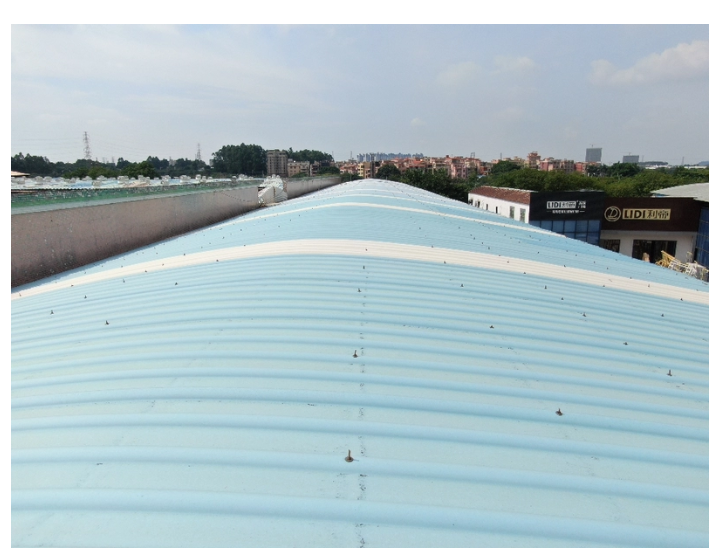 1.0mm-3.0mm Thickness PVC Ceiling Panel with Intermittent Small Round Wave Reinforcement on Large Curved Roofs