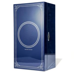 Custom Blue Wooden Wine Bottle Box Sustainable Material With Logo