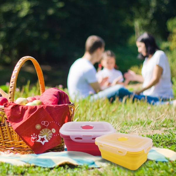 800ml 1200ml Silicone Lunch Containers Collapsible Silicone Lunch Box