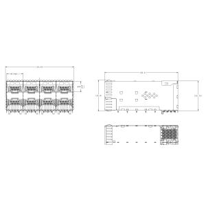 TE 2339978-5 zSFP+ Cage Assembly 2x4 Port With Connector 56 Gb/s EMI Springs