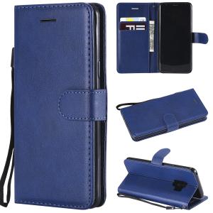 Samsung S9 Pure Color Leather Wallet Protective Case with Card Slots
