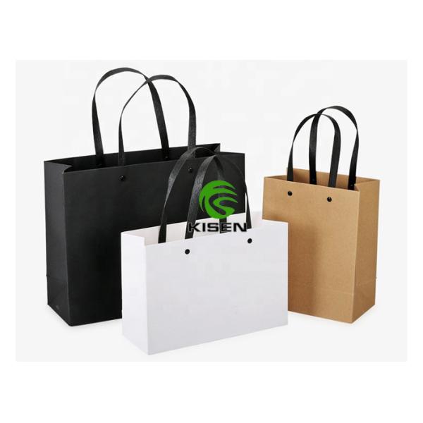 Quality Recyclable Twist Handle Kraft Paper Shopping Bags Custom Printed Brown Color wholesale