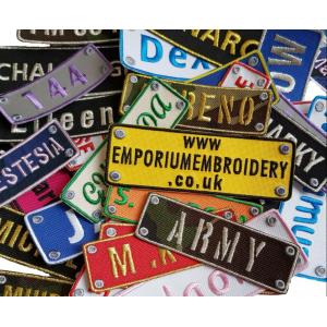 Cheap Personalised Embroidered Name Patches Sew Iron On Hook Loop Badge for sale