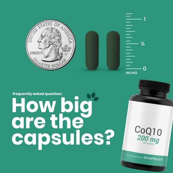 OEM CoQ10 Supplement Coenzyme Q10 200mg Capsules Ubiquinol Powder Capsules Coq10 Softgel Vegan Heart Health Energy Booster