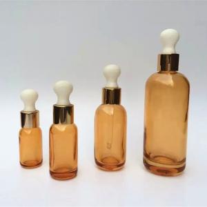 China Essential Oil Amber Cosmetic Packaging With Glass Dropper 15ml on sale