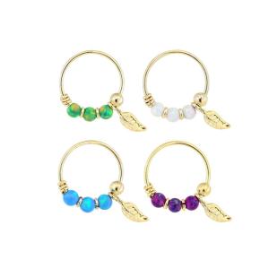 China Thickness 0.6mm 18K Gold Nose Piercing with 2mm Round Stone on sale