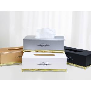 Personalized Logo Desktop Gold Rectangular Tissue Box