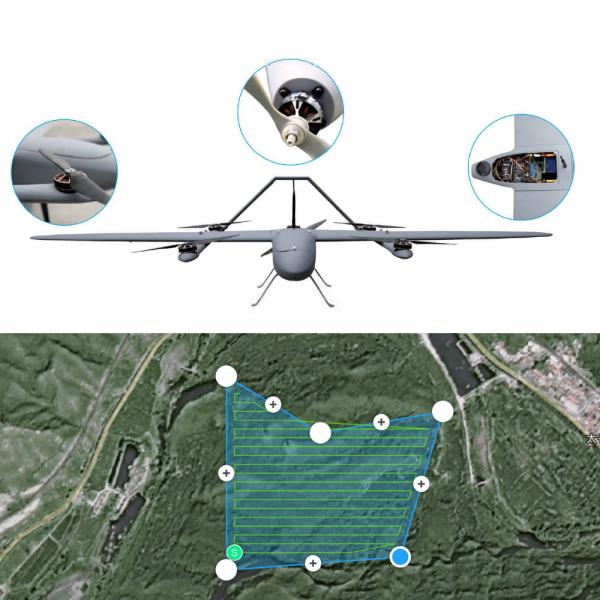 Quality VTOL Fixed Wing Aerial Mapping Drone Automatic Planning 5.5KG 500 Million Pixel 3D Modeling With 5 Eye Tilting Camera wholesale