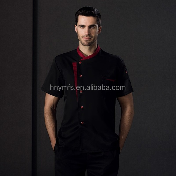 New styles Hot Sale Short Sleeves Black white Chef Coat for Hotel Chef Jacket Uniform