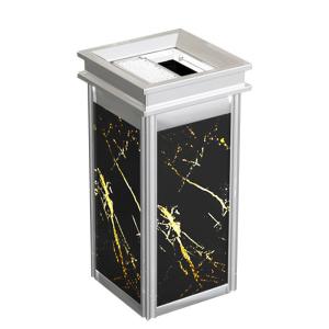 Cheap Ash Bucket Hotel Lobby KTV Corridor Vertical Four Water Chestnut Trash Can Baking Paint Peel Box Dustbin Waste Bin for sale