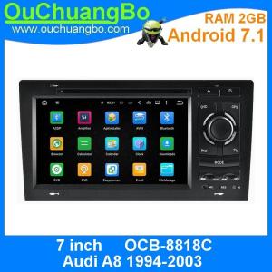 Ouchuangbo car dvd gps navigation multimedia stereo for Audi A8 1994-2003 with HD 1080P video  android 7.1 system