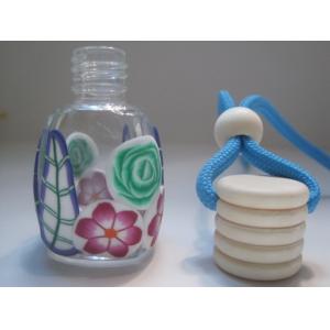 5ml car hanging perfume bottle with polymer clay designs.