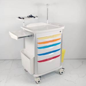 Centralized Locked Hospital Emergency Cart With Sliding Side Shelf Needle