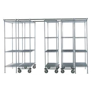 86" High Cold Room Hygienic High Density Wire Shelving With Vented Shelves