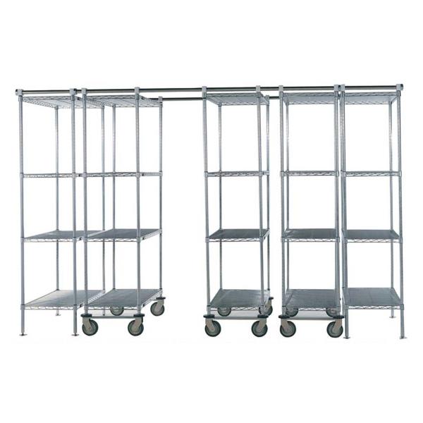 86" High Cold Room Hygienic High Density Wire Shelving With Vented Shelves