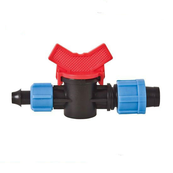 Quality Lock Offtake Drip Tape Fittings Red Handle  Drip Tape Valve For Pipe Connect wholesale