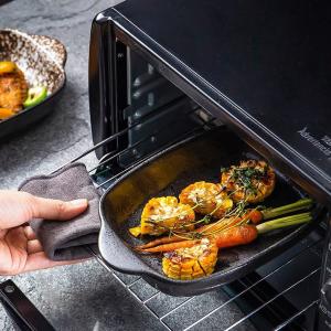 Rectangle Eclectic Ceramic Black Plate A Grade Porcelain With Two Ears