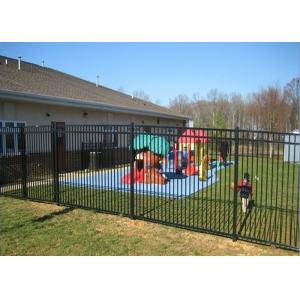 Economical Black Cast Iron Fence , Black Rod Iron Fence Panels For 3 Rails