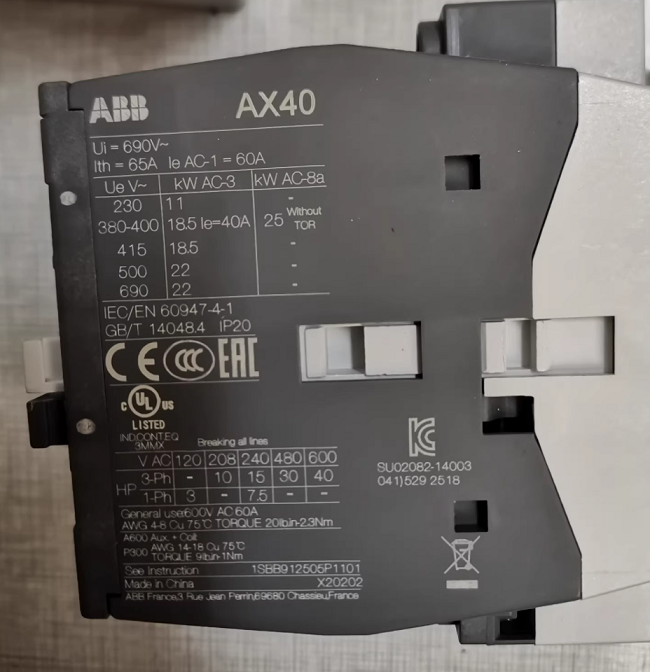 AX40-30-01 ABB Ac contactor Efficient reliable low-voltage control solutions