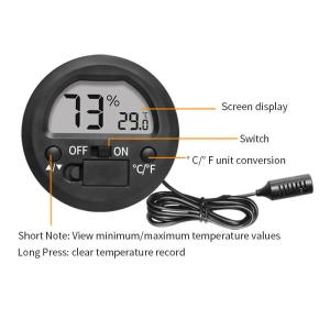 DTH-133 Mini Digital Cigar Thermometer Hygrometer Round Digital Humidity Gauge