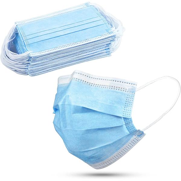 Breathable Disposable 3 Layer Mask Blueoutside White Inside Skin Friendly Face