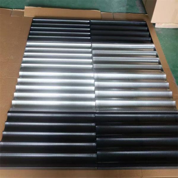 Aluminum Non Stick Waves Baguette French Bread Baking Tray Perforated Baguette