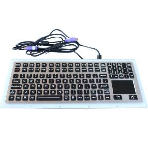 116 Keys IP67 Black Vandproof Stainless Steel Industrial Keyboard With Touchpad