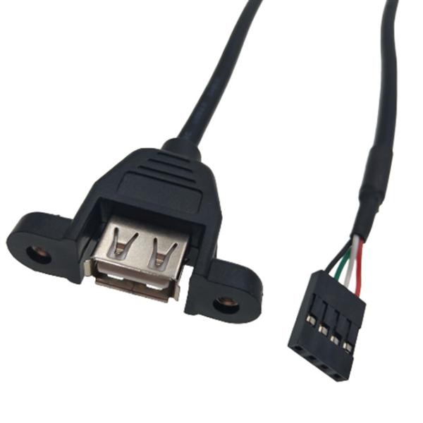 Quality USB2.0 Main Board 4pin 2.54mm Dupont To Usb2.0 Female Usb Panel Mount Cable wholesale
