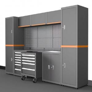 China Workshop Garage Units Steel Large Combination Tool Cabinet Garage Workbench / Metal Furniture on sale