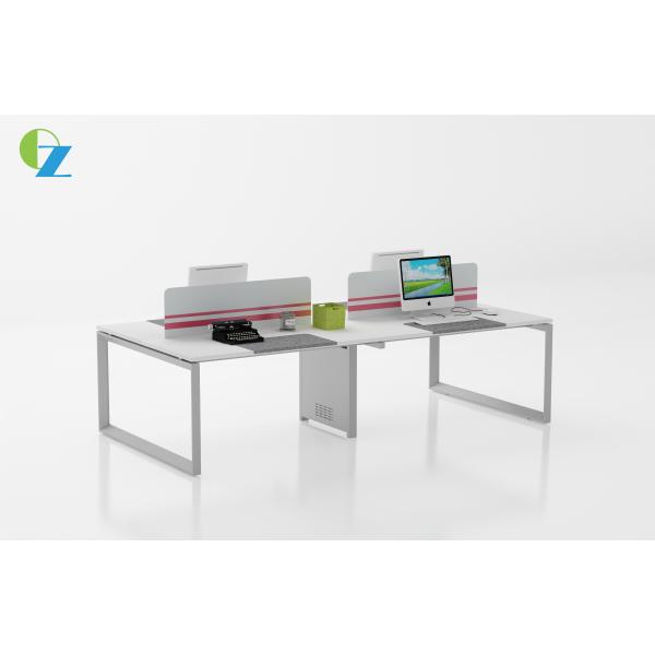 Quality Wooden Four Person Office Workstation Desk With Fixed Cabinet wholesale