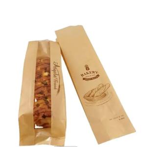 Kraft Bakery Plastic Bread  Bags With Window Recyclable Customized