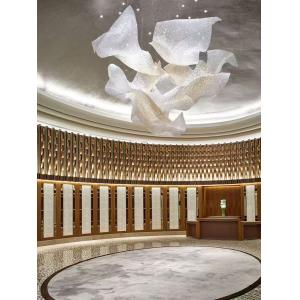 Custom Project Ceiling Chandelier Stainless Steel Ribbon Large Club Hall Center