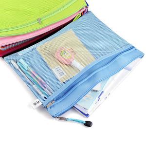 Double Layer Nylon Mesh Transparent Zipper Pencil Bags , File Document Bag