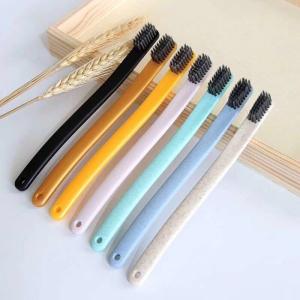 Adult Portable Wheat Straw Toothbrush PP nylon Dupont Soft Charcoal Toothbrush