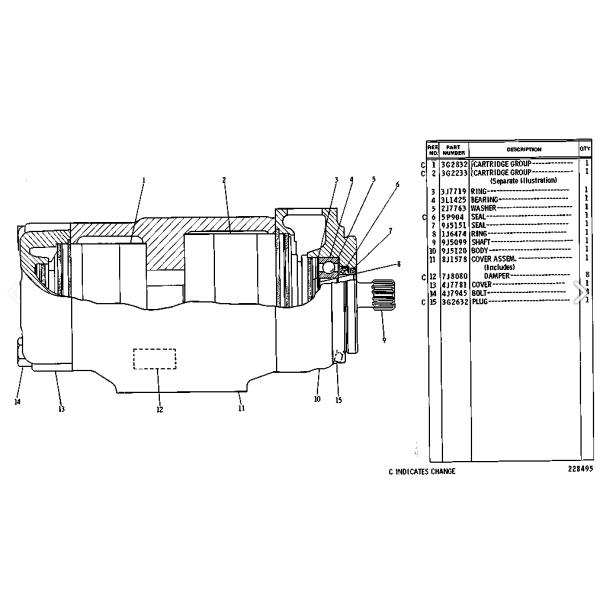 9J5075 9J-5075 FOR COMPATIBLE 621B 621E 621F 621G 627F 627G EXCAVATOR PARTS HYDRAULIC PUMP MAIN PUMP HYDRAULIC PISTON PUMP GP-VANE AFTERMARKET