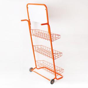 Custom 3 Tiers Retail Store Supermarket Shelves Promotion Trolley