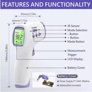3VDC Body Infrared Thermometer Operating Environment 10 - 40°C Body Surface