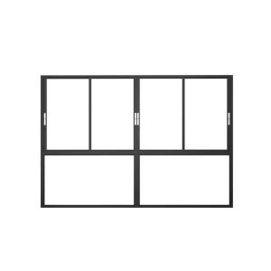 Waterproof Modern Design Aluminum Sliding Glass Windows with 6mm Overlapping