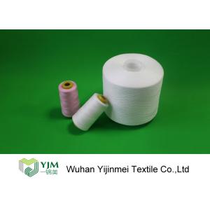 Ring Spun Heavy Duty Polyester Thread On Plastic Cone With Bleached / Optical