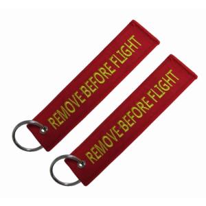 Remove Before Flight 75% Embroidery Fabric Keychain Metallic Thread