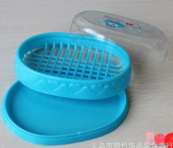 Quality Plastic soap dish and box double layer with clear cover wholesale