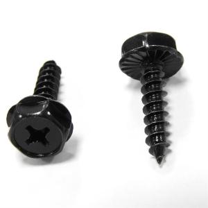 SS304 Cross Recessed Hex Head Self Tapping Roofing Screws Black Color Galvanized
