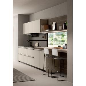 Modern Textured EB Board Kitchen Cabinet Customized With Dinning Table