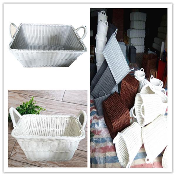 Fresh New PP Plastic Laundry Basket Dirty Clothes Basket Portable Toys Debris Snack Storage Imitation Rattan basket